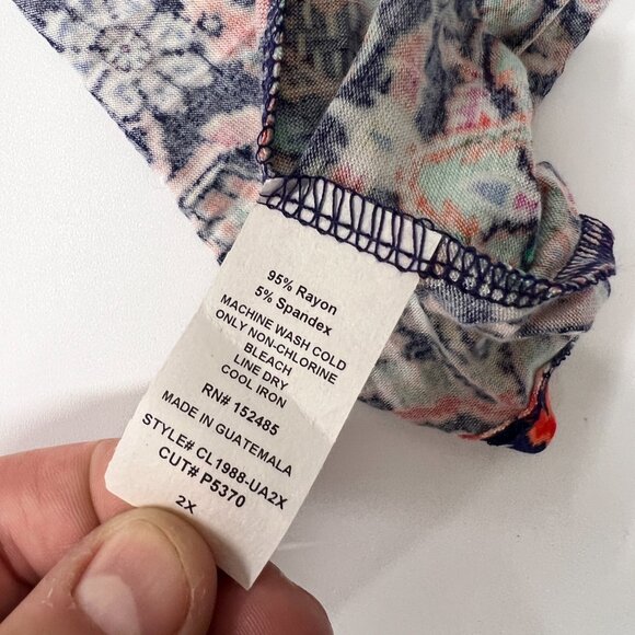 NWT Papermoon Women's 2X Split Neck Sleeveless Henley Knit‎ Top Blouse - Picture 8 of 9